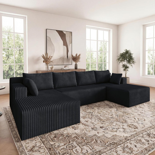 124 black shaped sectional - u-shaped,